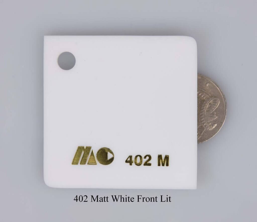 402 Matt White Front Lit