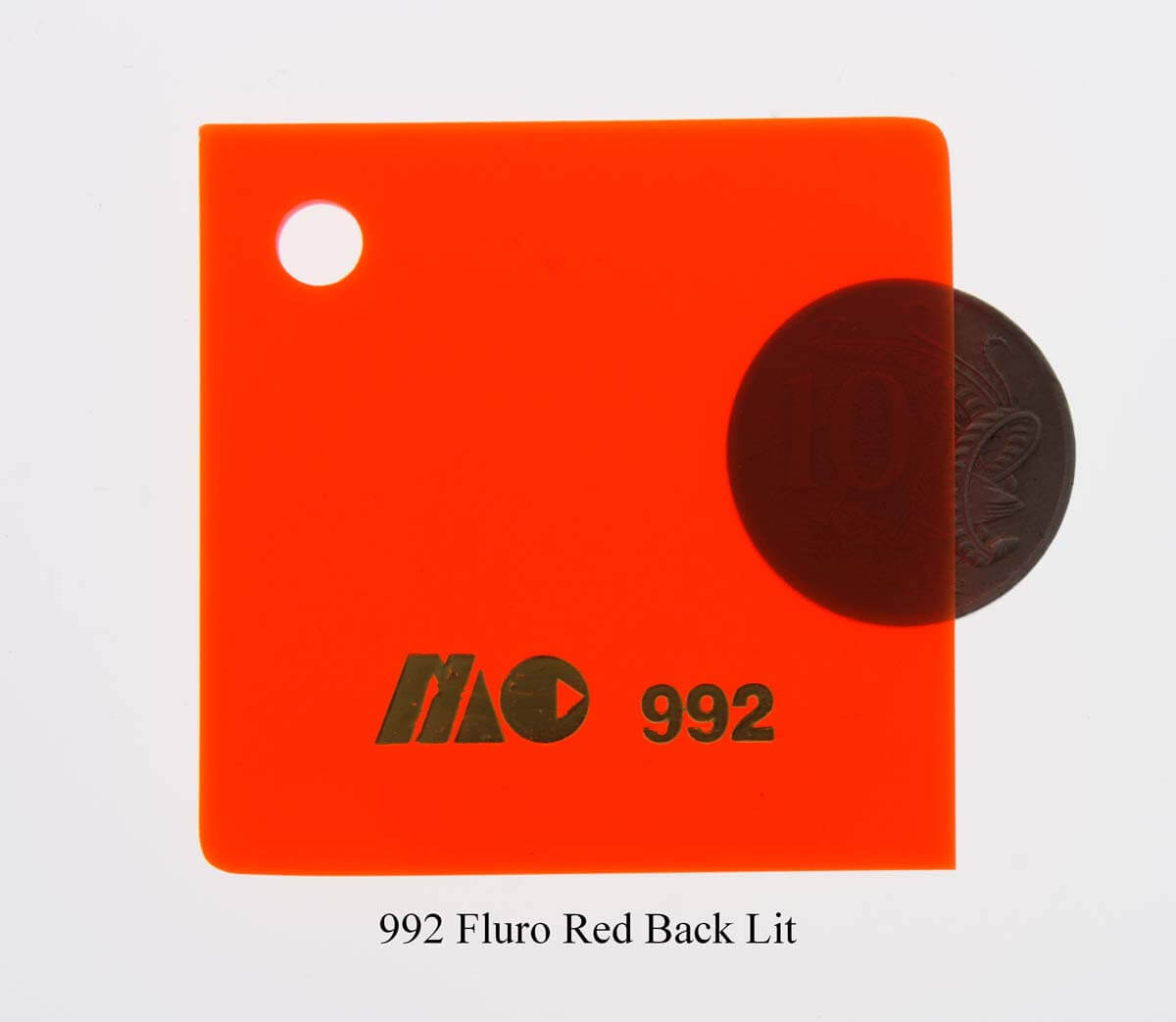 992 Fluro Red Back Lit